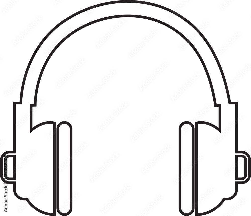 Headphone headset icon in line style. isolated on transparent background. Headphone headset icon in line style. isolated on transparent background.