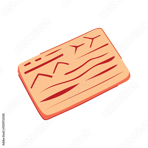 medical suture practice pad cartoon vector illustration