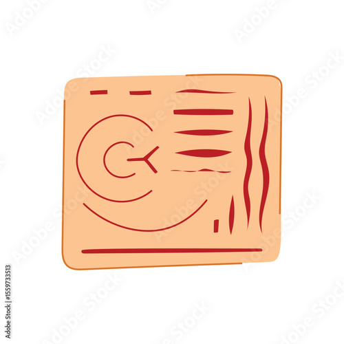 simulation suture practice pad cartoon vector illustration