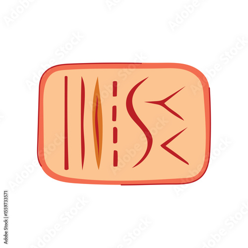 training suture practice pad cartoon vector illustration