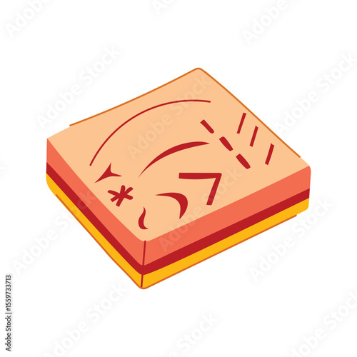 education suture practice pad cartoon vector illustration