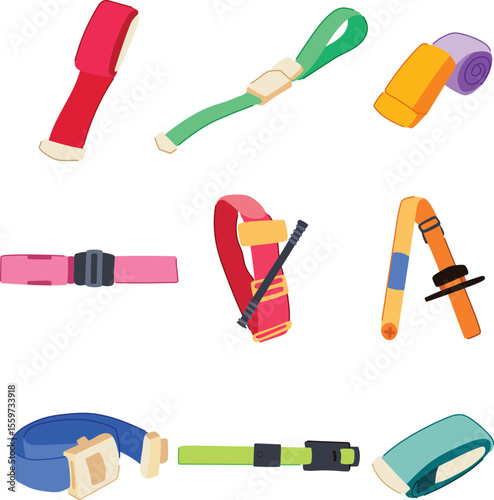 tourniquet emergency care set cartoon vector illustration