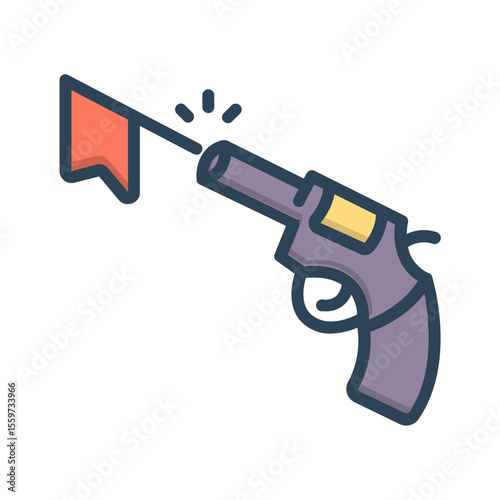 Vector color shadow icon for Prank gun