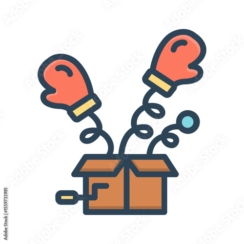 Vector color shadow icon for Punching toy