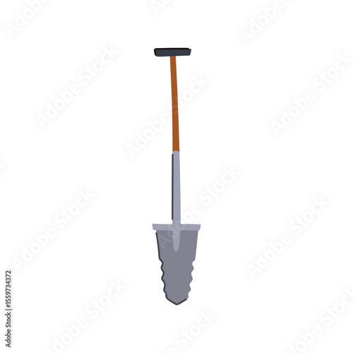 blade tree planting shovel cartoon vector illustration