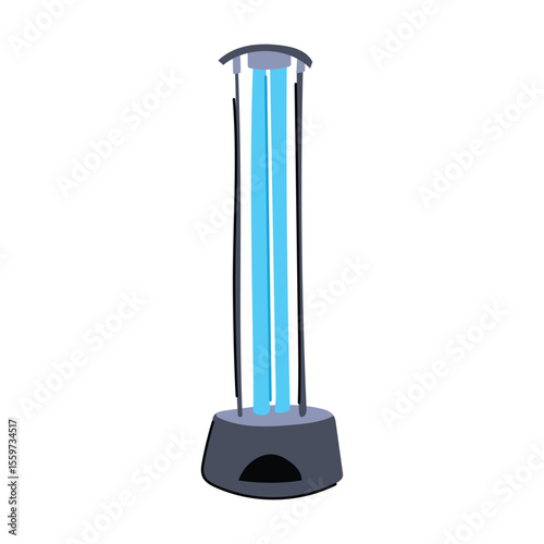 germicidal uv light sanitizer medical cartoon vector illustration