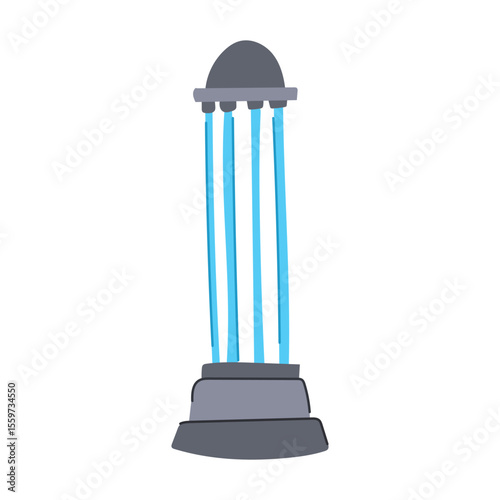disinfection uv light sanitizer medical cartoon vector illustration