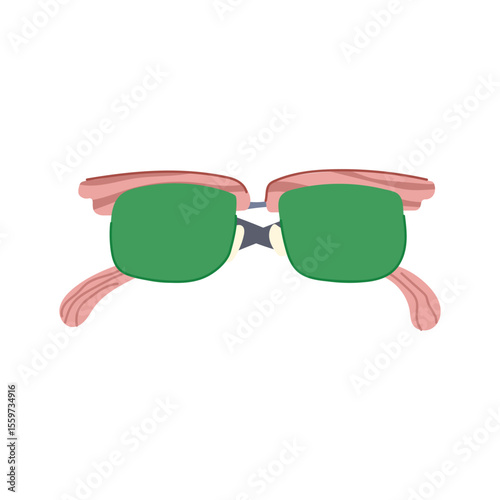 uvprotection wooden sunglasses cartoon vector illustration