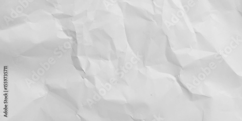 Closeup of white crumpled paper for texture background. Crumpled white paper texture - abstract background