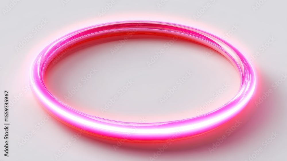 Neon glow ring effect on white background Neon glow ring effect on white background