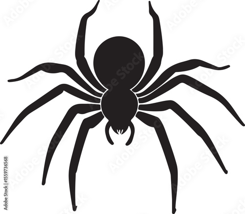 Spooky Black Spider Silhouette Vector Illustration