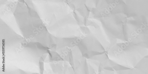 Closeup of white crumpled paper for texture background. 