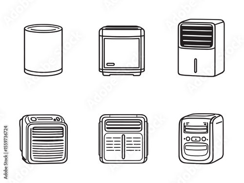 simple black and white vector of a dehumidifier unit