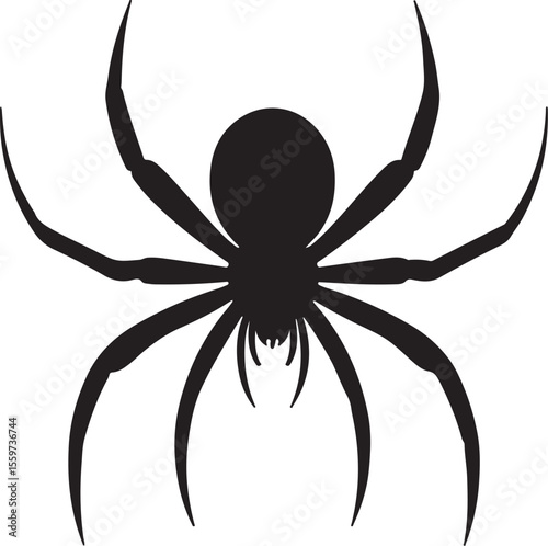 Spooky Black Spider Silhouette Vector Illustration