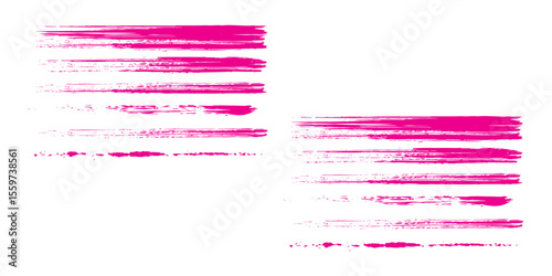 Twisted ping ink vector line pack. Hand drawn long and rounded brush strokes, highlighted text, frames, circles. Modern Asian calligraphy.Eps 10.