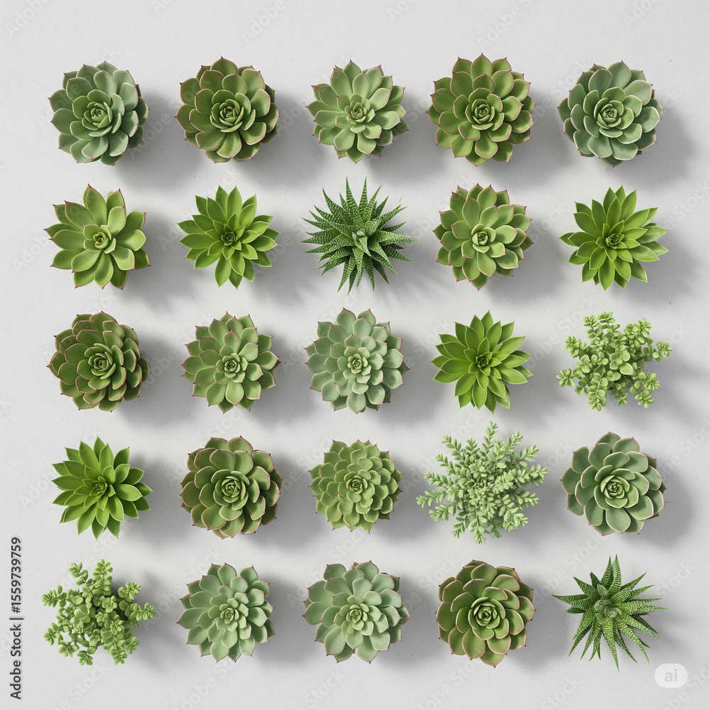 Obraz premium set of green leaves