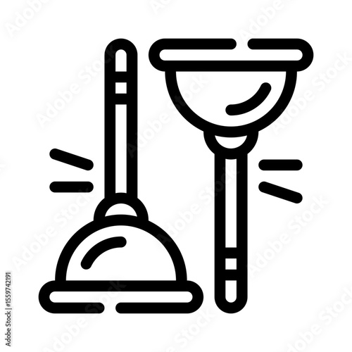 plunger line icon