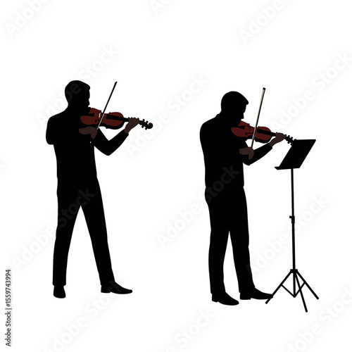 vector of musicians playing violin