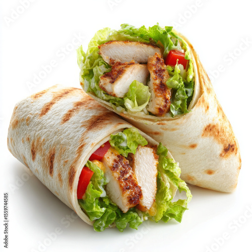 Delicious chicken wrap is tempting and satisfying meal