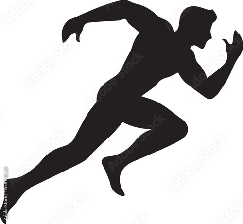 Print Dynamic Male Sprinter Silhouette
