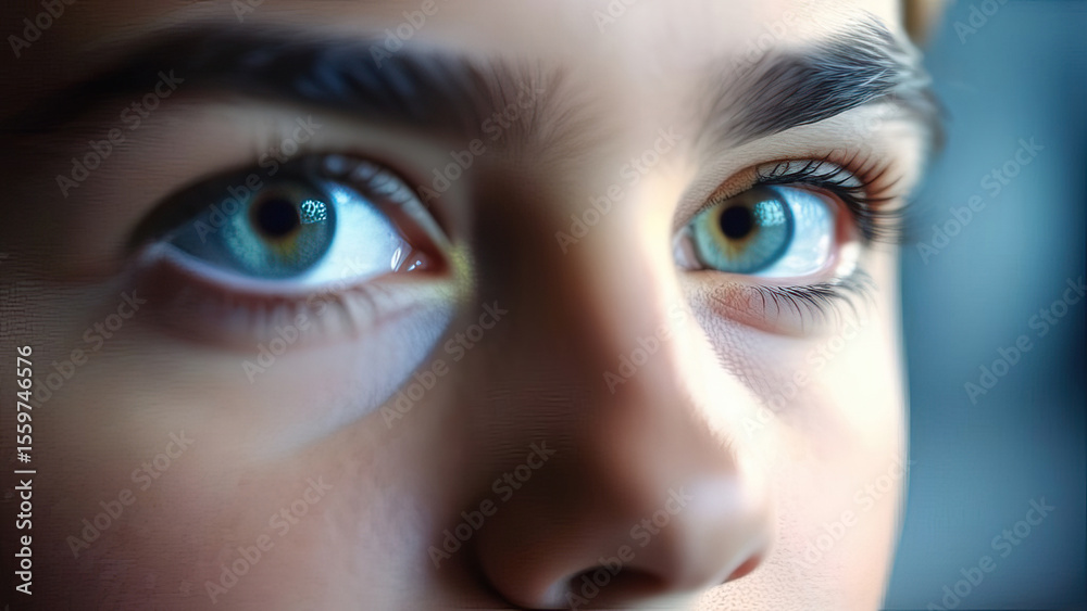 Naklejka premium Human eyes iris closeup texture pupil focus sight