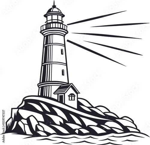 lighthouse on a white background