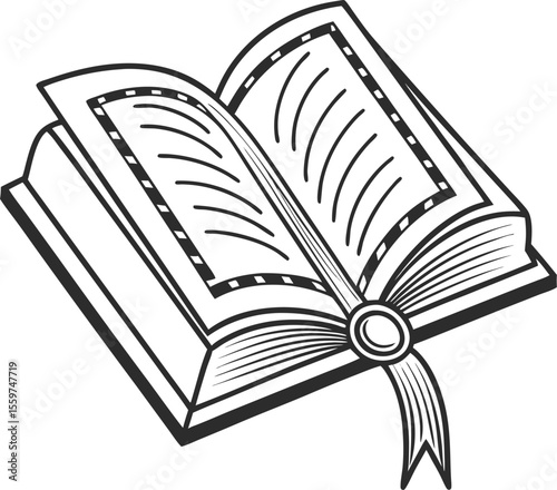 open book with bookmark