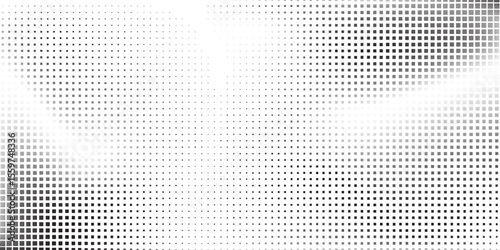 Abstract dot grunge halftone gradient background. Faded grit noise texture. White and black sand wallpaper design abstract