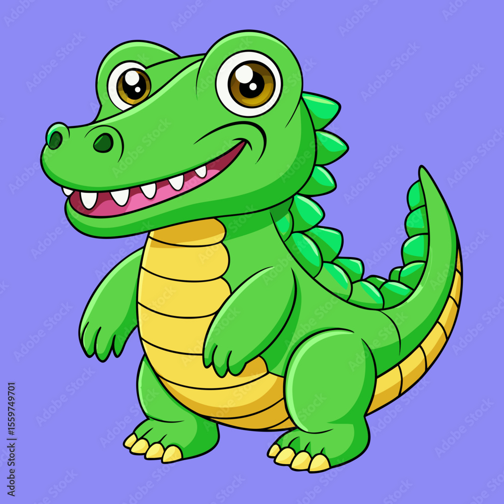 Fototapeta premium cartoon, animal, illustration, vector, dragon, crocodile, reptile, snake, alligator, character, fun, green, turtle, dinosaur, funny, drawing, art, cute, zoo, wild, smile, comic, animals, happy, tortoi