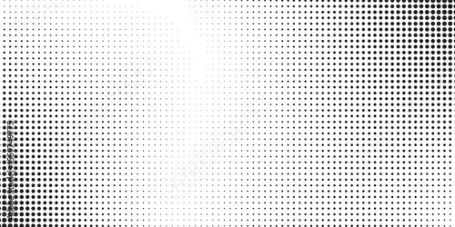 Grunge halftone gradient background. Faded grit noise texture. White and black sand wallpaper abstract