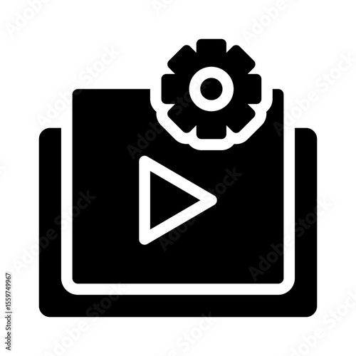 video tutorial glyph icon