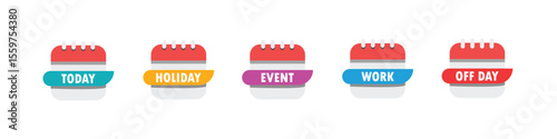 calender icon set with title