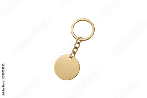 Gold Tone Round Keyring Tag