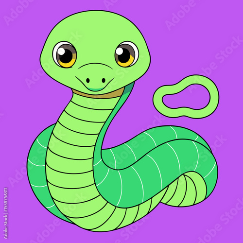 green snake cartoon