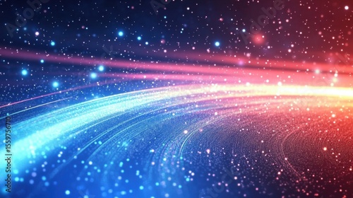 Vibrant Cosmic Swirl with Starry Background