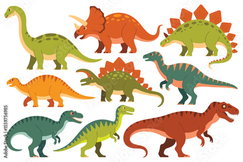 Collection of Cute Cartoon Dinosaurs