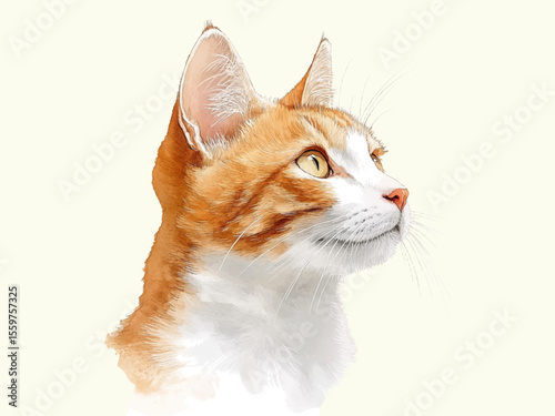 watercolour clipart of a cat