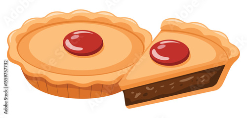 Two Delicious Tart Pies with Red Topping