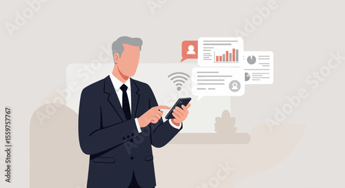 a man in a suit is using his phone