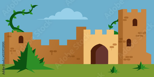 Ancient European stone castle architecture, with its towers and walls, stands majestically against the sky, whether a mountain fortress or the historic Alcázar in Segovia, Spain