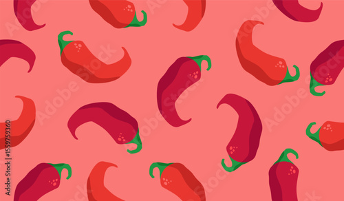Cute spicy chili pattern background vector design