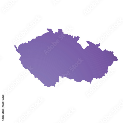 Map of Czech Republic, sign silhouette. World Map Globe. Vector Illustration isolated on white background. Europe continent.