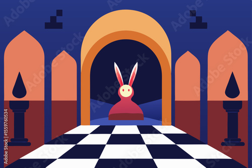 Fantasy Arch Background Illustration for Storybook Design