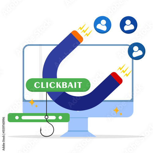 Strategies to grab viewers' attention with clickbait. Magnetic for attract users.