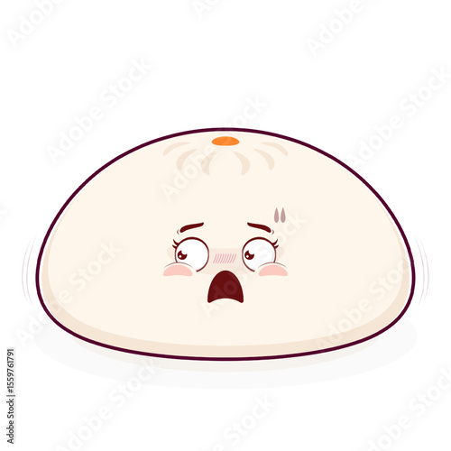 steamed buns surprised face cartoon cute