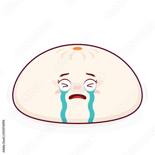 steamed buns crying face cartoon cute