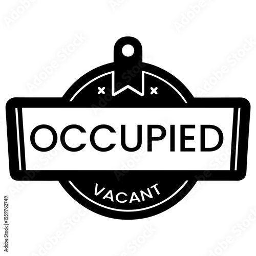 Occupied or vacant sign with hanging tag vector