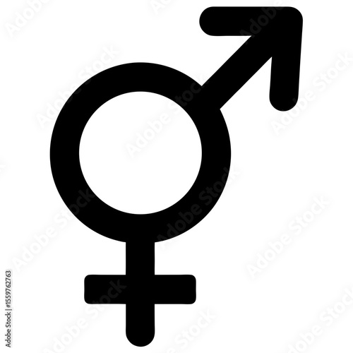 Gender symbol combining male and female sign black vector