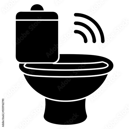 Black smart toilet with sensor technology symbol vector