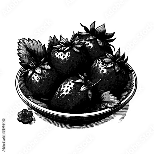 A black and white dog smiling widely art on transparent background